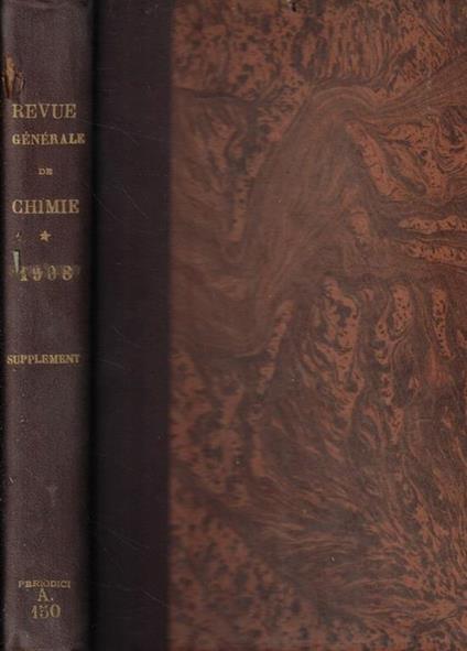 Revue Générale de Chimie pure et appliquée Supplemento Anno 1908 - copertina