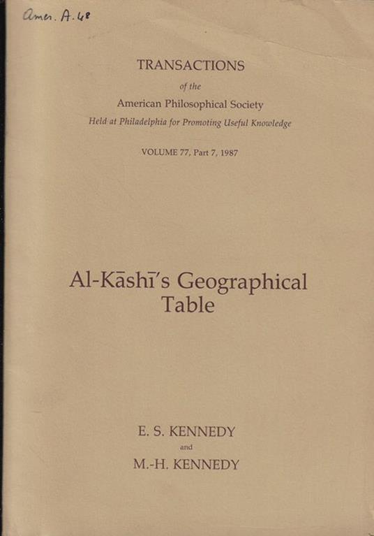 Al-Kashi's Geographical Table - copertina