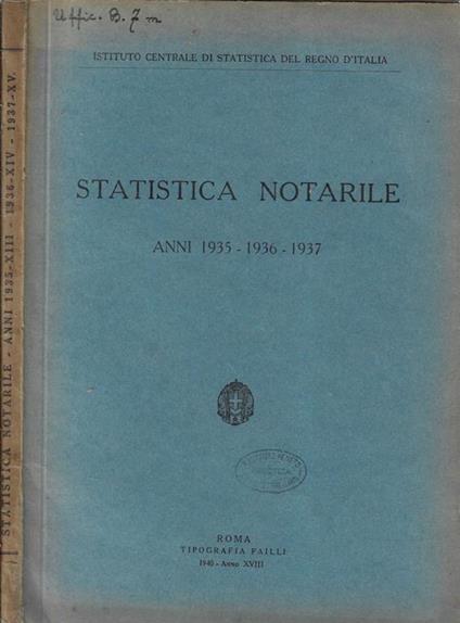 Statistica notarile anni 1935, 1936, 1937 - copertina