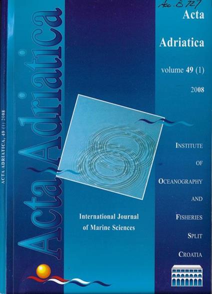 Acta Adriatica volume 49 n. 1 2008 - copertina