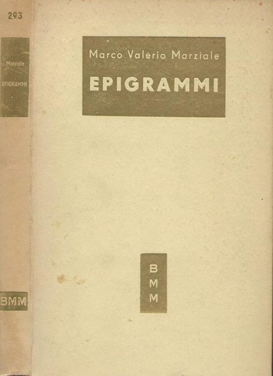 Epigrammi - Marco Valerio Marziale - copertina