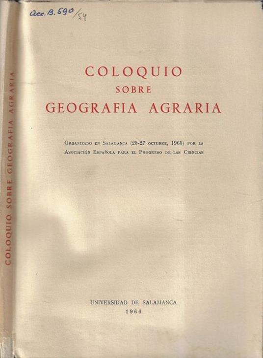 Coloquio sobre geografia agraria - copertina