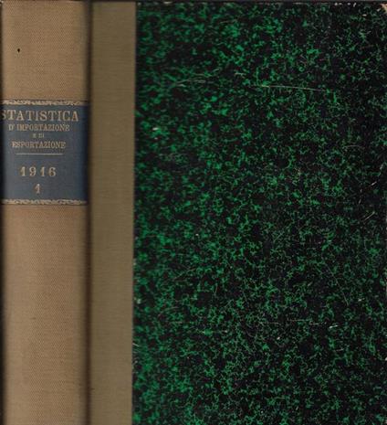 Statistica del commercio speciale di importazione e di esportazione gennaio-aprile anno 1916 - copertina