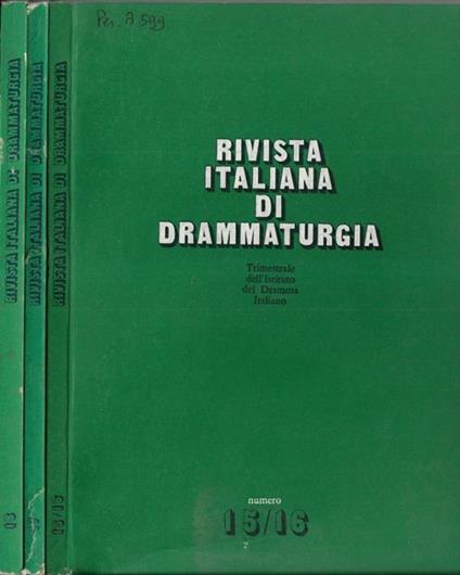Rivista italiana di drammaturgia N. 15,16, 17, 18 anno 1980 - copertina