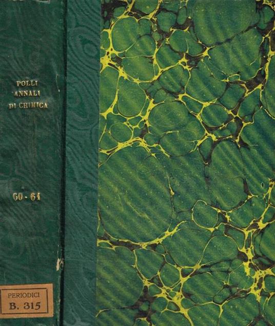 Annali di chimica applicata alla medicina. Vol.LX, LXI, serie 3, 1875 - Giovanni Poli - copertina