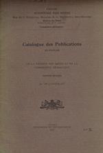 Catalogue des publications en français de la division des mines et de la commission geologique au 1er janvier 1917