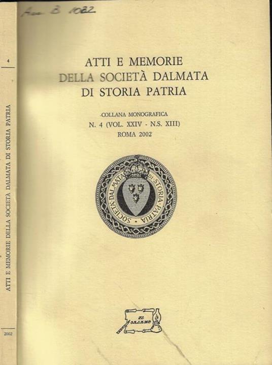 Atti e Memorie della Società Dalmata di Storia Patria n. 4 - copertina