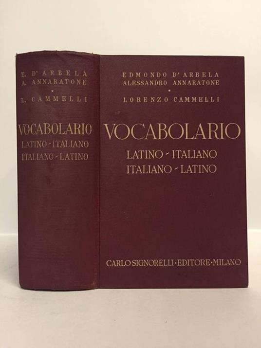 Vocabolario Latino-Italiano. Italiano-Latino - Libro Usato - Carlo  Signorelli Editore - | IBS