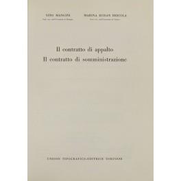 Il contratto di appalto. Il contratto di somministrazione - Vito Mangini - copertina