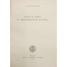 Studi in tema di impedimentum raptus - Giuseppe Foglio - copertina