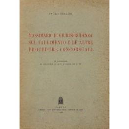 Massimario di giurisprudenza sul fallimento e le altre procedure concorsuali - Paolo Scalini - copertina