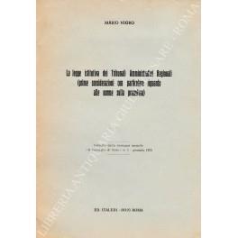 La legge istitutiva dei Tribunali Amministrativi Regionali (prime considerazioni con particolare riguardo alle norme sulla procedura) - Mario Nigro - copertina