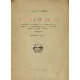 Contributi leopardiani. G. Leopardi, il Segretario dell'Accademia di Belle Arti di Bologna e il retroscenza pontificio. Un importante gruppo di autografi leopardiani. Con prefazione di Giuseppe Piergili - Carlo Bandini - copertina