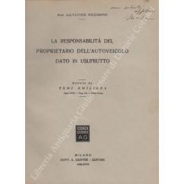 La responsabilità del proprietario dell'autoveicolo dato in usufrutto - Salvatore Riccobono - copertina