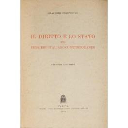 Il diritto e lo Stato nel pensiero italiano contemporaneo - Giacomo Perticone - copertina