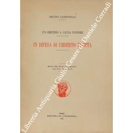 Un omicidio a causa d'onore. In difesa di Umberto Trotta - Bruno Cassinelli - copertina