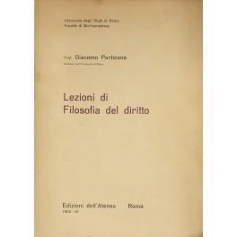 Lezioni di filosofia del diritto. Anno 1960-1961 - Giacomo Perticone - copertina