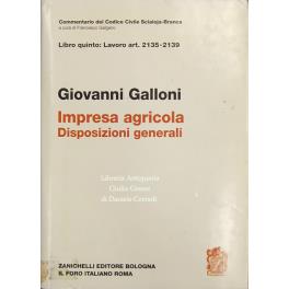 Impresa agricola. Disposizioni generali. Art. 2135-2139 - Giovanni Galloni - copertina