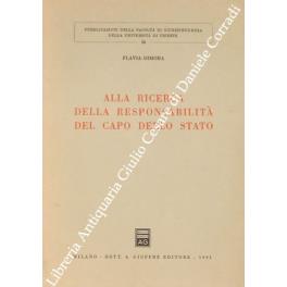 Alla ricerca della responsabilità del Capo dello Stato - Flavia Dimora - copertina