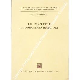 Le materie di competenza regionale - Stelio Mangiameli - copertina