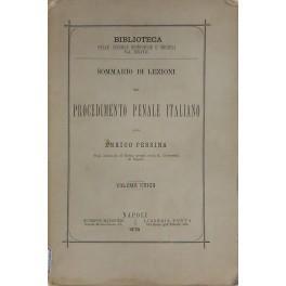 Sommario di lezioni sul procedimento penale italiano - Enrico Pessina - copertina