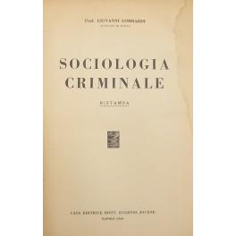 Sociologia criminale - Giovanni Lombardi - copertina