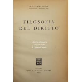 Filosofia del diritto - Widar Cesarini Sforza - copertina