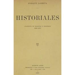 Historiales. Coleccion de escritos y discursos 1908-1920 - Enrique Larreta - copertina