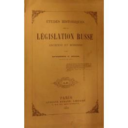 Etudes historiques sur la legislation russe ancienne et moderne - copertina