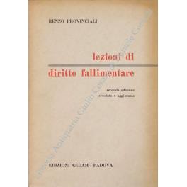 Lezioni di diritto fallimentare - Renzo Provinciali - copertina