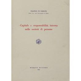 Capitale e responsabilità interna nelle società di persone - Franco Di Sabato - copertina