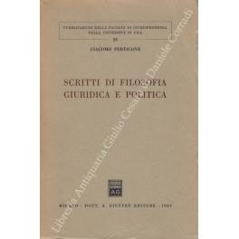 Scritti di filosofia giuridica e politica - Giacomo Perticone - copertina