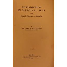 Jurisdiction in marginal seas with special reference to smuggling - copertina