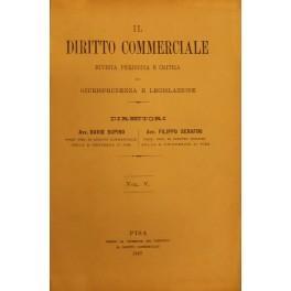 Il Diritto Commerciale. Rivista periodica e critica di giurisprudenza e legislazione. Annata 1887 - Filippo Serafini - copertina