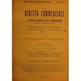 Il Diritto Commerciale e la parte generale delle obbligazioni. Diretta da: P. Cogliolo, D. Supino, L. Parodi. Annata 1935. Parte I - Dottrina. Parte II - Giurisprudenza - copertina