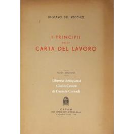 I principii della carta del lavoro - Gustavo Del Vecchio - copertina