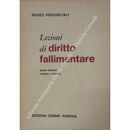 Lezioni di diritto fallimentare - Renzo Provinciali - copertina