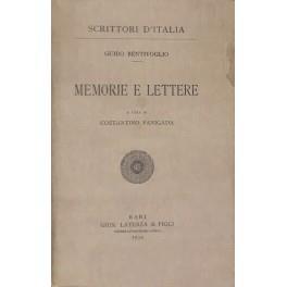 Memorie e lettere. A cura di Costantino Panigada - Guido Bentivoglio - copertina