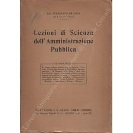 Lezioni di scienza dell'amministrazione pubblica - Francesco De Luca - copertina