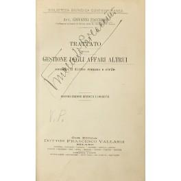 Trattato della gestione degli affari altrui secondo il diritto romano e civile - Giovanni Pacchioni - copertina