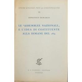 Le Assemblee nazionali e l'idea di Costituente alla dimane del 1859 - Domenico Demarco - copertina