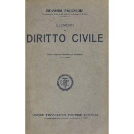 Elementi di diritto civile - Giovanni Pacchioni - copertina