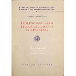 Prolegomeni allo studio del diritto fallimentare - Renzo Provinciali - copertina