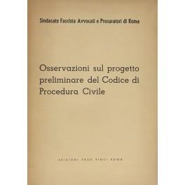 Osservazioni sul progetto preliminare del Codice di Procedura Civile - copertina