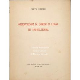 Osservazioni di uomini di legge in Inghilterra - Filippo Vassalli - copertina