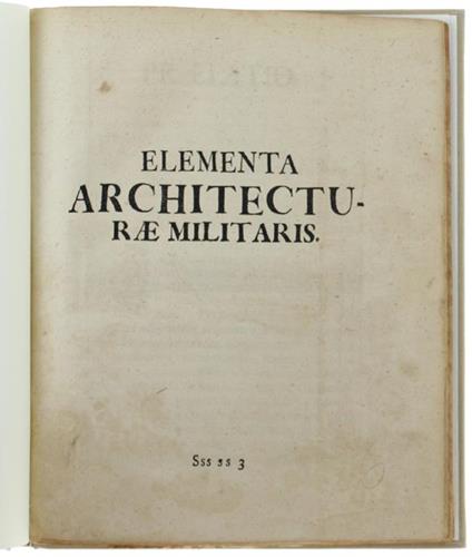 Elementa Architecturae Militaris - Christian Wolff - copertina