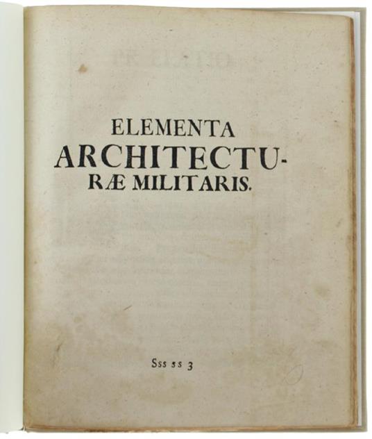 Elementa Architecturae Militaris - Christian Wolff - copertina