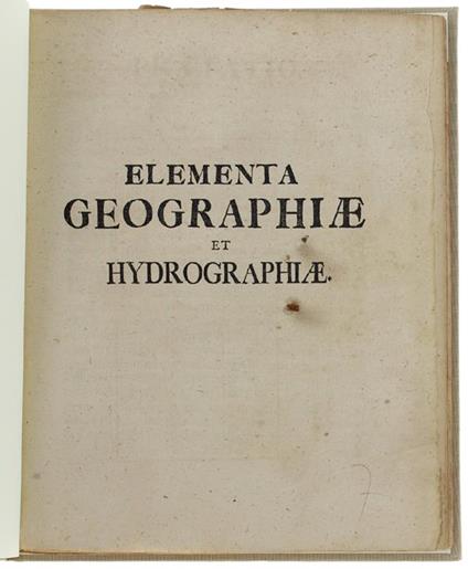 Elementa Geographiae Et Hydrographiae - Christian Wolff - copertina