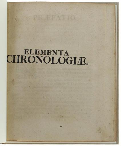 Elementa Chronologiae - Christian Wolff - copertina