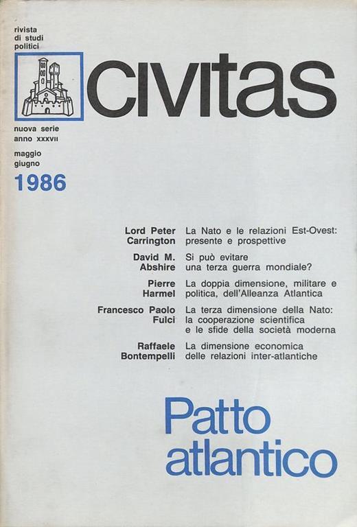 Civitas. Rivista bimestrale di studi politici. N.3 - 1986. Patto Atlantico - copertina